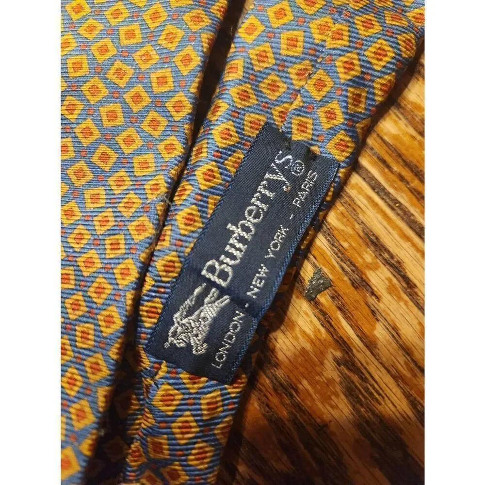 Vintage Burberry men's silk tie
